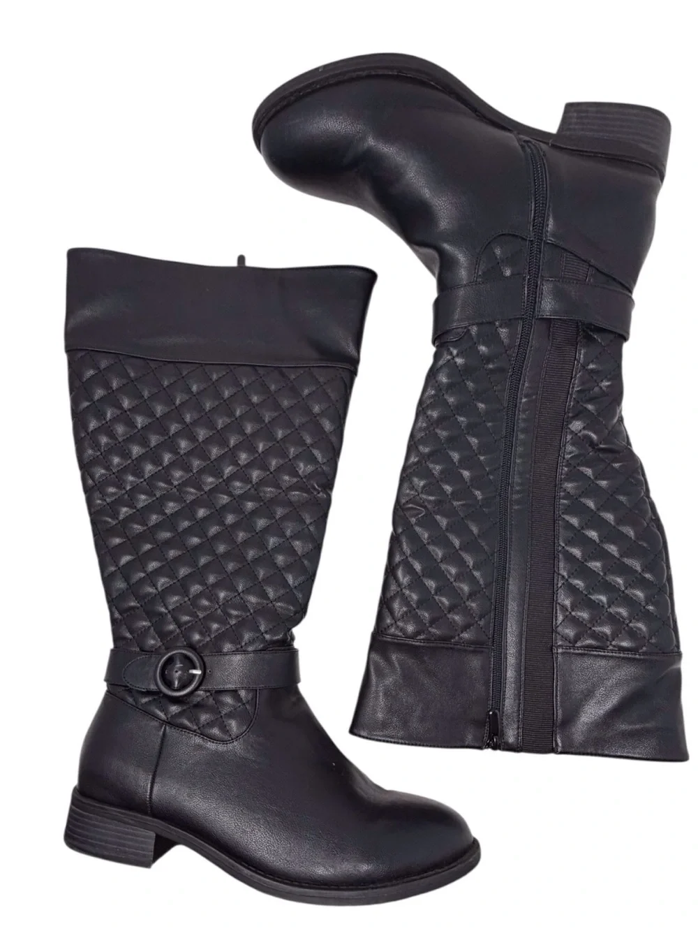 Torrid Black Quilted Tall Riding Boots - Classic Women's Knee-High Boot size 11W